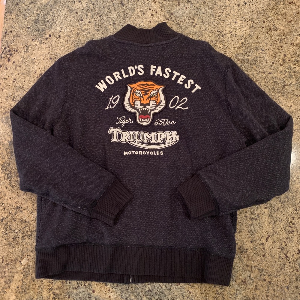 Lucky Triumph Zip-Up Sweater, size XL